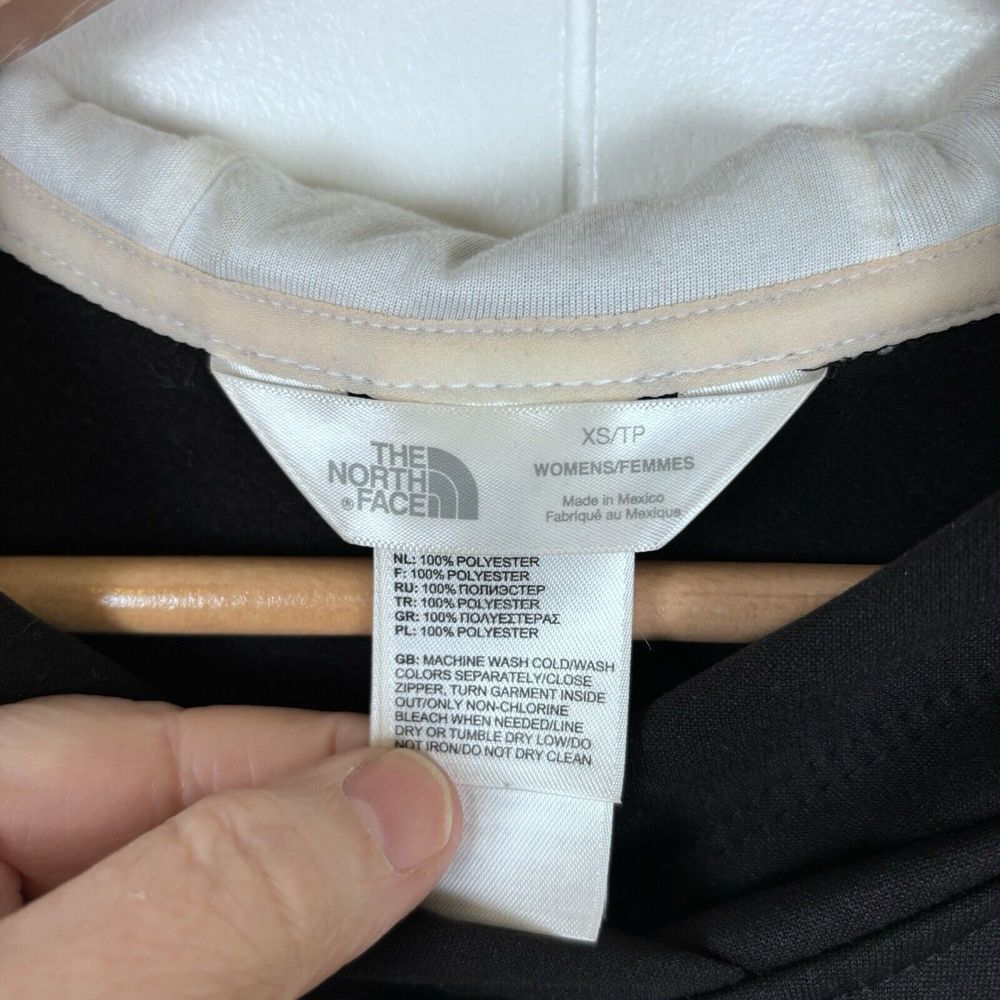 North Face Hoodie Women's XS Long Sleeve Pullover Hoodie Black Half Dome Logo - Picture 3 of 11